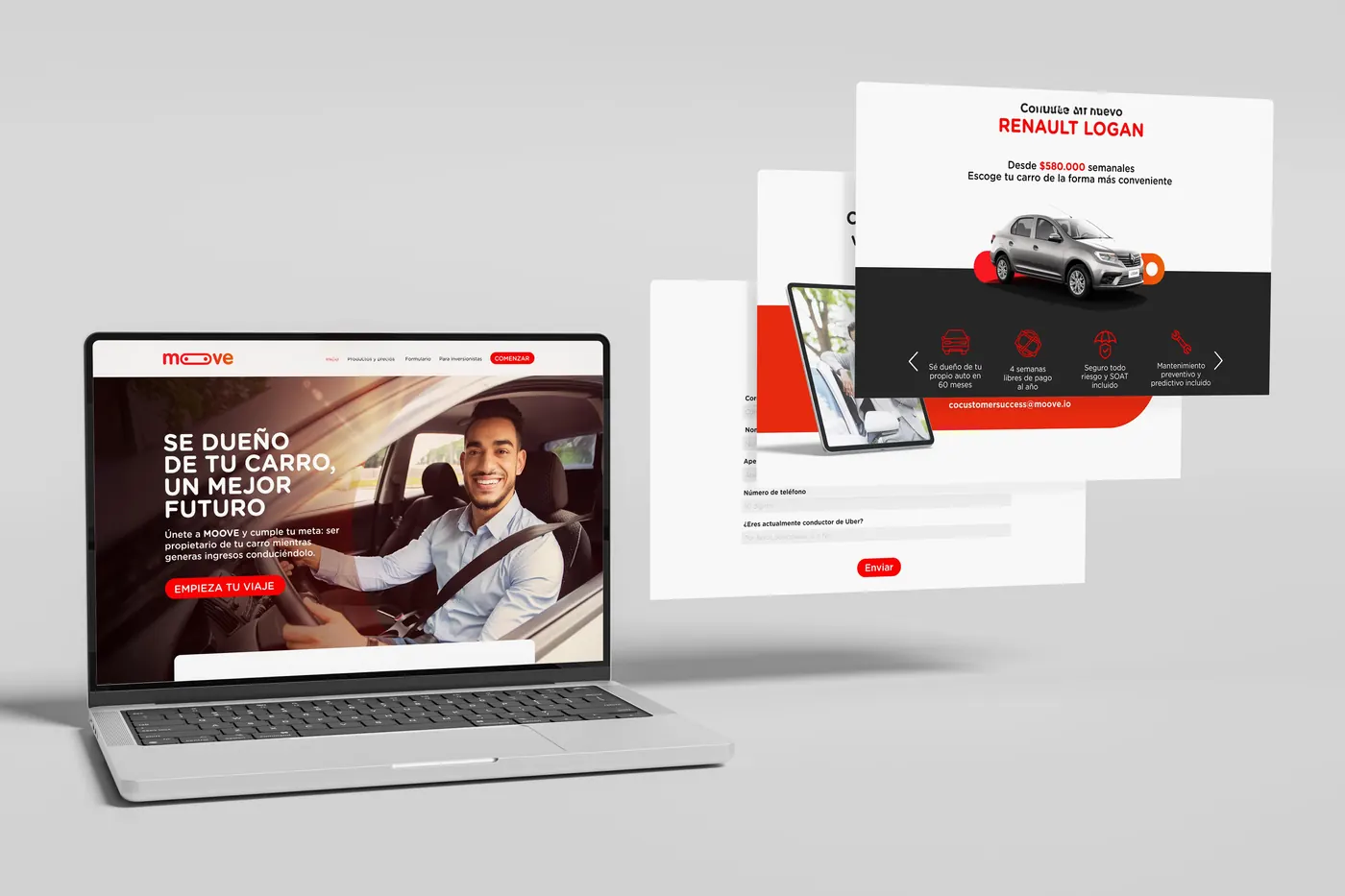 Moove, market-entry landing pages